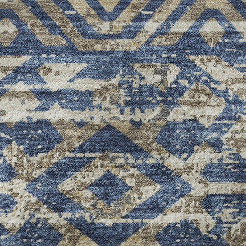 8' X 10' Blue Gray And Beige Moroccan Washable Area Rug With UV Protection