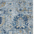 5' X 8' Denim Blue And Gold Oriental Washable Area Rug With UV Protection