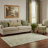 5' X 8' Fern Green And Beige Oriental Washable Area Rug With UV Protection