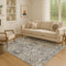 8' X 10' Gray And Silver Oriental Washable Area Rug With UV Protection