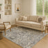8' X 10' Gray And Silver Oriental Washable Area Rug With UV Protection