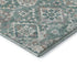 8' Pale Aqua And Ivory Oriental Washable Round Rug With UV Protection