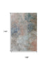 9' X 12' Copper And Blue Abstract Washable Area Rug With UV Protection