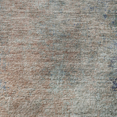 9' X 12' Copper And Blue Abstract Washable Area Rug With UV Protection