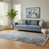 5' X 8' Denim Blue And Brown Abstract Washable Area Rug With UV Protection