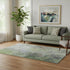 5' X 8' Fern Green And Gray Abstract Washable Area Rug With UV Protection