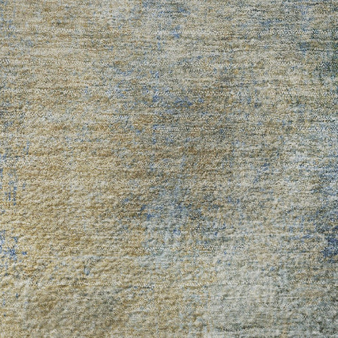 5' X 8' Khaki Blue And Gold Abstract Washable Area Rug With UV Protection