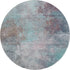8' Teal And Taupe Abstract Washable Round Rug With UV Protection
