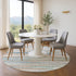 8' Linen Copper And Ivory Striped Washable Round Rug With UV Protection
