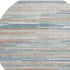 8' Linen Copper And Ivory Striped Washable Round Rug With UV Protection