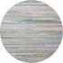 8' Linen Copper And Ivory Striped Washable Round Rug With UV Protection