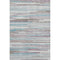 8' X 10' Teal Beige And Ivory Striped Washable Area Rug With UV Protection