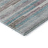 8' X 10' Teal Beige And Ivory Striped Washable Area Rug With UV Protection