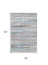 8' X 10' Teal Beige And Ivory Striped Washable Area Rug With UV Protection