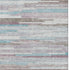 9' X 12' Teal Beige And Ivory Striped Washable Area Rug With UV Protection