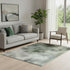 5' X 8' Pale Aqua Beige And Ivory Abstract Washable Area Rug With UV Protection