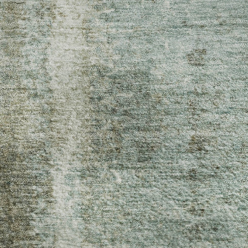5' X 8' Pale Aqua Beige And Ivory Abstract Washable Area Rug With UV Protection