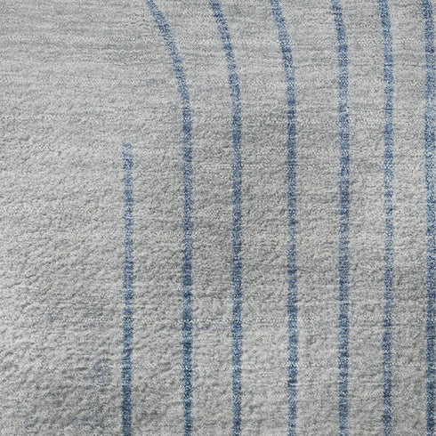 5' X 8' Blue And Gray Geometric Washable Area Rug With UV Protection