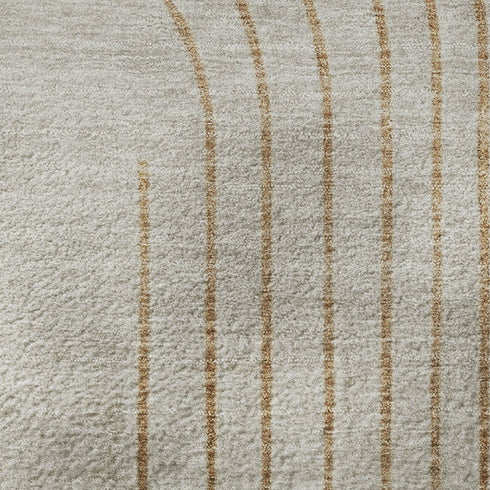 5' X 8' Gold And Beige Geometric Washable Area Rug With UV Protection