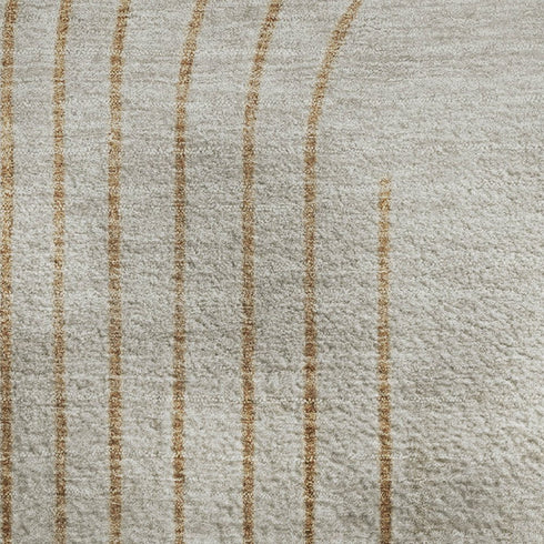 5' X 8' Gold And Beige Geometric Washable Area Rug With UV Protection