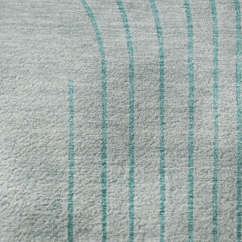9' X 12' Teal And Beige Geometric Washable Area Rug With UV Protection