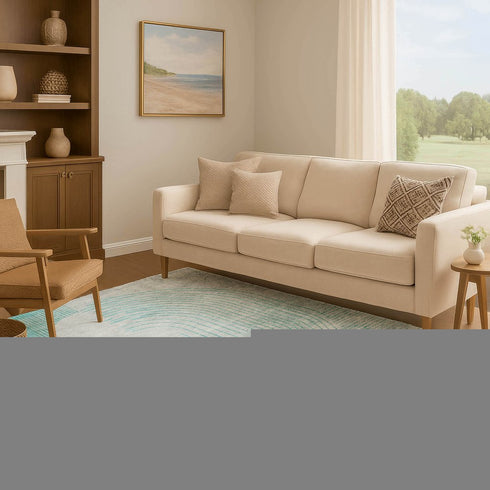 9' X 12' Teal And Beige Geometric Washable Area Rug With UV Protection