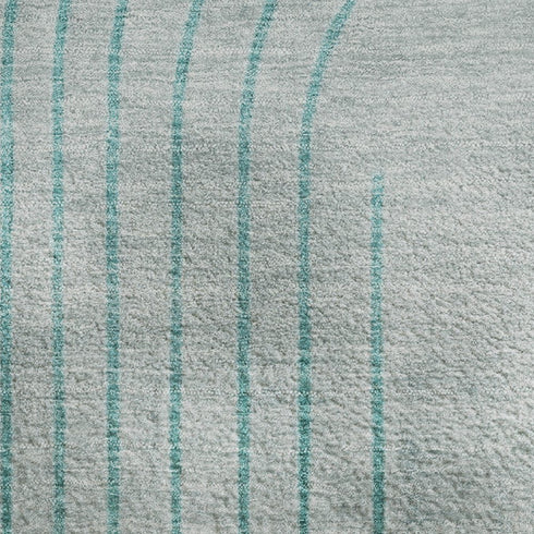 9' X 12' Teal And Beige Geometric Washable Area Rug With UV Protection