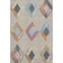 5' X 8' Beige Blue And Copper Geometric Washable Area Rug With UV Protection