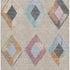 8' X 10' Beige Blue And Copper Geometric Washable Area Rug With UV Protection