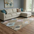 8' X 10' Brown Blue And Beige Geometric Washable Area Rug With UV Protection