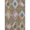 8' X 10' Brown Blue And Beige Geometric Washable Area Rug With UV Protection