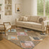 9' X 12' Brown Blue And Beige Geometric Washable Area Rug With UV Protection