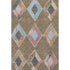 9' X 12' Brown Blue And Beige Geometric Washable Area Rug With UV Protection
