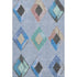 8' X 10' Denim Blue Charcoal And Mauve Geometric Washable Area Rug With UV Protection