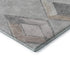 8' Gray Beige And Charcoal Geometric Washable Round Rug With UV Protection