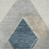 9' X 12' Ivory Blue And Gold Geometric Washable Area Rug With UV Protection