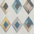 9' X 12' Ivory Blue And Gold Geometric Washable Area Rug With UV Protection