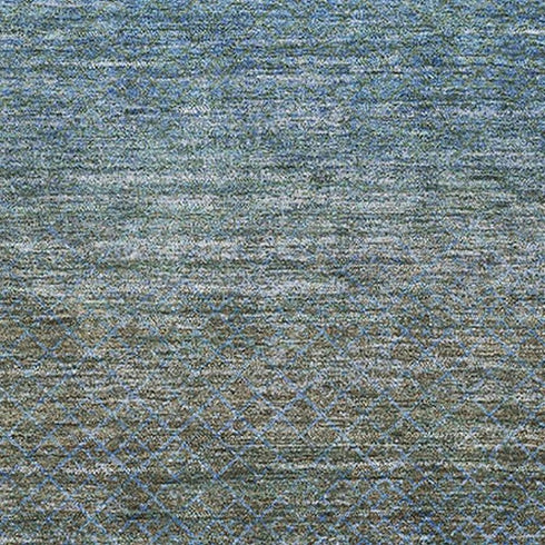 8' X 10' Blue And Taupe Geometric Washable Area Rug With UV Protection