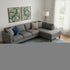 9' X 12' Blue And Taupe Geometric Washable Area Rug With UV Protection