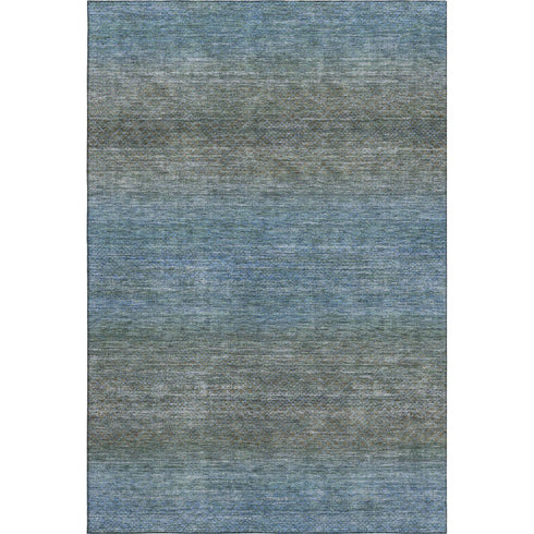 9' X 12' Blue And Taupe Geometric Washable Area Rug With UV Protection
