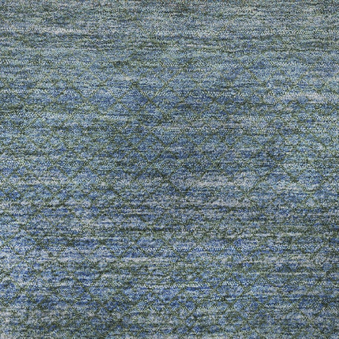 9' X 12' Blue And Taupe Geometric Washable Area Rug With UV Protection