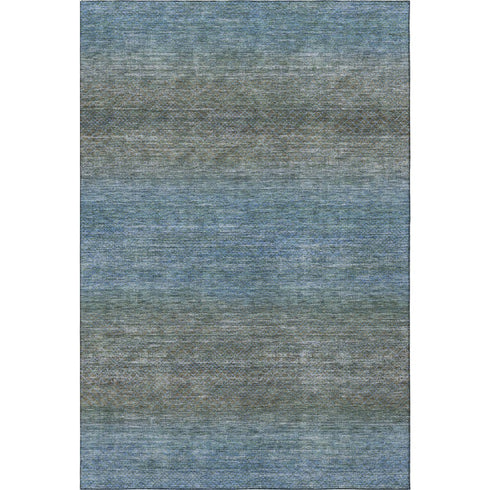 9' X 12' Blue And Taupe Geometric Washable Area Rug With UV Protection