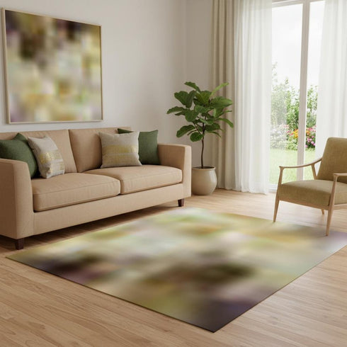 5' X 8' Eggplant And Brown Geometric Washable Area Rug With UV Protection