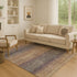 9' X 12' Eggplant And Brown Geometric Washable Area Rug With UV Protection