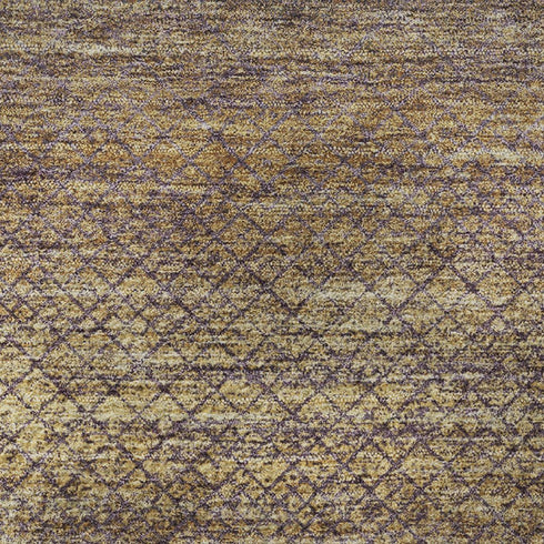 9' X 12' Eggplant And Brown Geometric Washable Area Rug With UV Protection