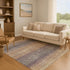 9' X 12' Eggplant And Brown Geometric Washable Area Rug With UV Protection