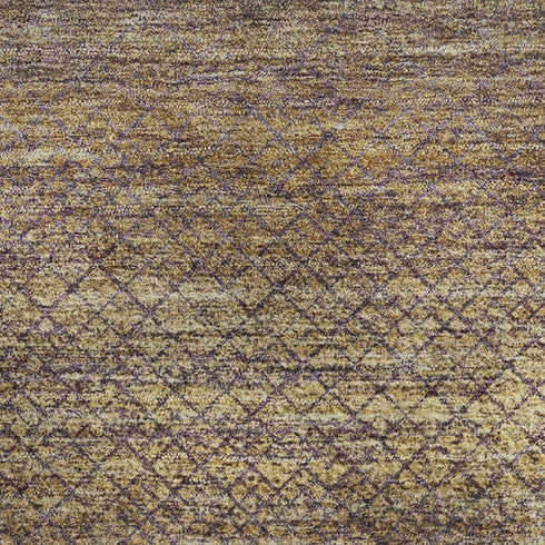 9' X 12' Eggplant And Brown Geometric Washable Area Rug With UV Protection