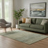 5' X 8' Fern Green And Gray Geometric Washable Area Rug With UV Protection