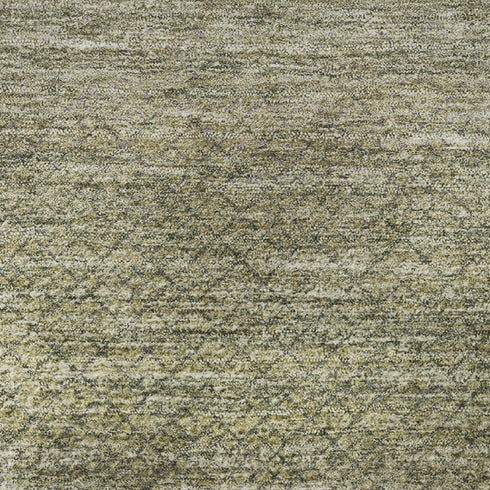 5' X 8' Fern Green And Gray Geometric Washable Area Rug With UV Protection
