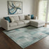 8' X 10' Teal And Brown Geometric Washable Area Rug With UV Protection